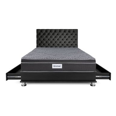 DORMITORIO DRIMER CAPITONE VENTUS QUEEN CON CAJONES - 2