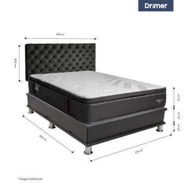 DORMITORIO CON CAJONES DRIMER CROMOPEDIC 1.5 PLAZAS CAPITONE - 3
