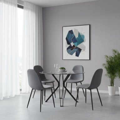 JUEGO COMEDOR RIPLEY HOME TEXAS 4 SILLAS GRIS