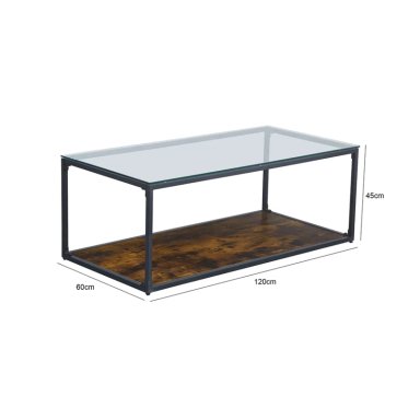 MESA DE CENTRO RIPLEY HOME PENÉLOPE METAL CAFÉ 120X60 CM - 4