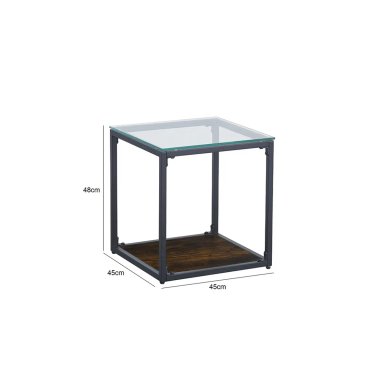 MESA LATERAL RIPLEY HOME PENÉLOPE CAFÉ 45X45 CM - 5
