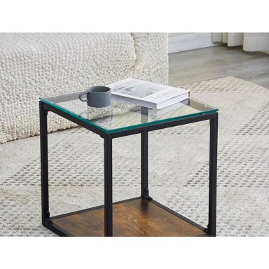 MESA LATERAL RIPLEY HOME PENÉLOPE CAFÉ 45X45 CM - 6