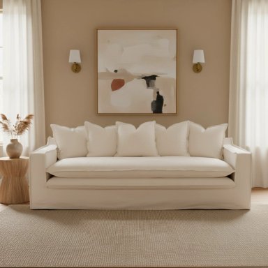 SOFÁ DOBLE COJÍN MAISON LINETT LILLE 3 CUERPOS IVORY