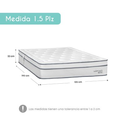 DORMITORIO BOXET RIZZOLI NAPOLES 1.5 PLAZAS CUADROS AZUL - 6