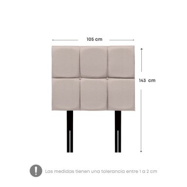 DORMITORIO BOXET RIZZOLI NAPOLES 1.5 PLAZAS CUADROS BEIGE - 8
