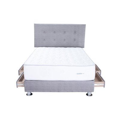 DORMITORIO AMERICANO EL CISNE CLÁSICO 1.5 PLAZAS CON CAJONES POCKET SILVER GRIS - 3