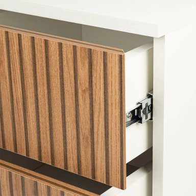 DORMITORIO EUROPEO ROYAL CROWN 2 PLAZAS + CABECERA GOLD CHOCOLATE + VELADOR BRISSE + 2 ALMOHADAS VISCOELÁSTICAS - 4