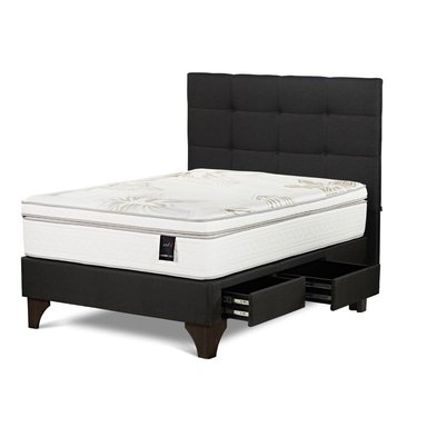 DORMITORIO EUROPEO ROSEN ART 4 2 PLAZAS CON CAJONES ISSEY GRAFITO - 2