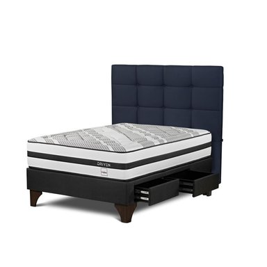 DORMITORIO EUROPEO ROSEN DRIVEN 2 PLAZAS CON CAJONES ISSEY AZUL - 2