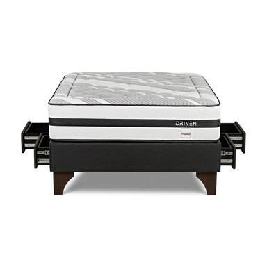 DORMITORIO EUROPEO ROSEN DRIVEN 2 PLAZAS CON CAJONES ISSEY AZUL - 4