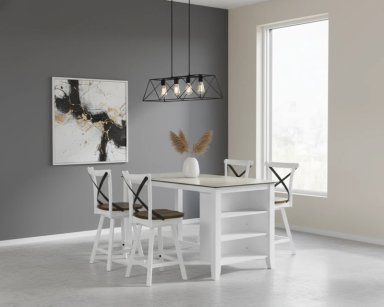 JUEGO COMEDOR RIPLEY HOME STOOL CRUZ  4 SILLAS