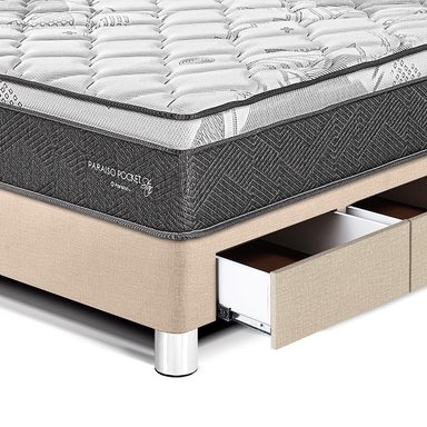 CAMA AMERICANA PARAÍSO CON CAJONES POCKET STAR 1.5 PLAZAS CHAMPAGNE - 2