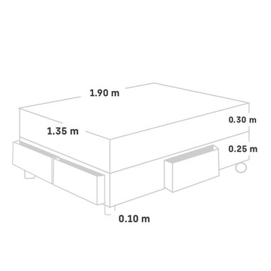 CAMA AMERICANA PARAÍSO CON CAJONES POCKET STAR 2 PLAZAS CHAMPAGNE - 5