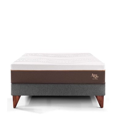 CAMA EUROPEA PARAÍSO ROYAL ABRAZZO 2 PLAZAS GRIS + 2 ALMOHADAS VISCOELÁSTICAS - 3