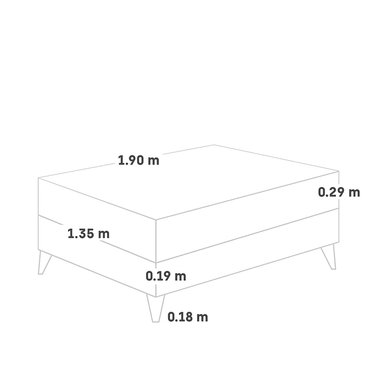 CAMA EUROPEA PARAÍSO ROYAL ABRAZZO 2 PLAZAS CHAMPAGNE + 2 ALMOHADAS VISCOELÁSTICAS - 5