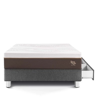 CAMA CON CAJONES PARAÍSO ROYAL ABRAZZO 1.5 PLAZAS GRIS + 1 ALMOHADA VISCOELÁSTICA - 3