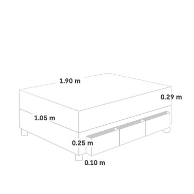 CAMA CON CAJONES PARAÍSO ROYAL ABRAZZO 1.5 PLAZAS CHAMPAGNE + 1 ALMOHADA VISCOELÁSTICA - 5
