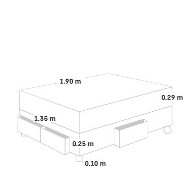CAMA CON CAJONES PARAÍSO ROYAL ABRAZZO 2 PLAZAS CHOCOLATE + 2 ALMOHADAS VISCOELÁSTICAS - 5