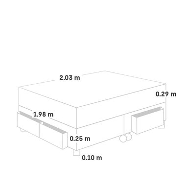CAMA CON CAJONES PARAÍSO ROYAL ABRAZZO KING CHAMPAGNE + 2 ALMOHADAS VISCOELÁSTICAS - 5