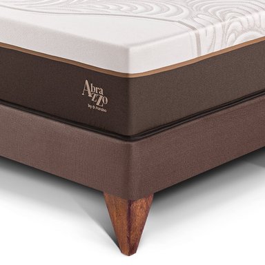 DORMITORIO EUROPEO PARAÍSO ROYAL ABRAZZO 1.5 PLAZAS CHOCOLATE + CABECERA BLOCKS + 1 ALMOHADA VISCOELÁSTICA - 2