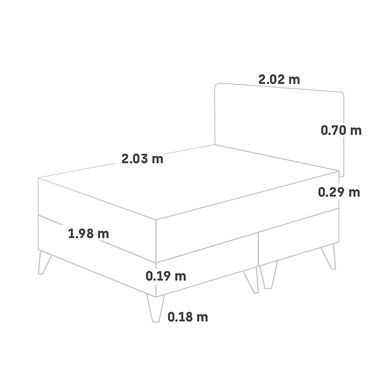 DORMITORIO EUROPEO PARAÍSO ROYAL ABRAZZO KING CHAMPAGNE + CABECERA BLOCKS + 2 ALMOHADAS VISCOELÁSTICAS - 5