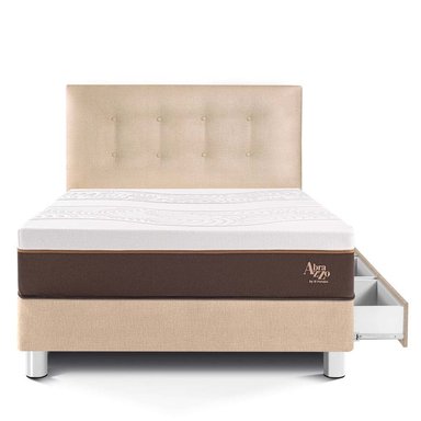 DORMITORIO CON CAJONES PARAÍSO ROYAL ABRAZZO 1.5 PLAZAS CHAMPAGNE + 1 ALMOHADA VISCOELÁSTICA - 3