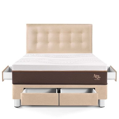 DORMITORIO CON CAJONES PARAÍSO ROYAL ABRAZZO 2 PLAZAS CHAMPAGNE + 2 ALMOHADAS VISCOELÁSTICAS - 3