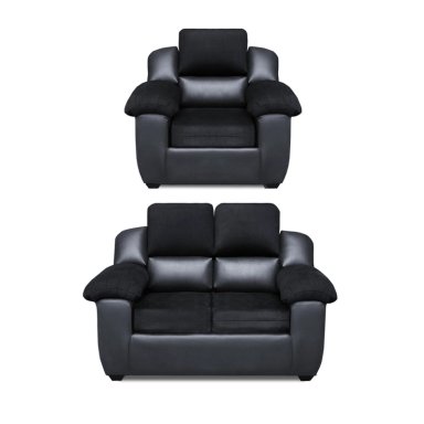 JUEGO DE SALA FORLI MONTIANO 2-1 CUERPOS NEGRO