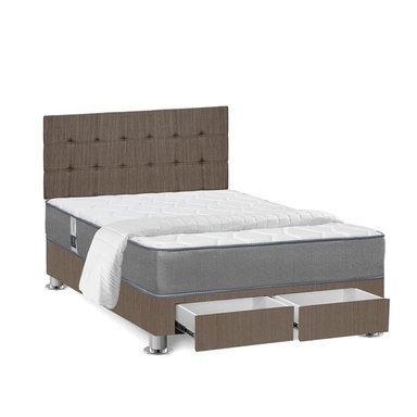DORMITORIO AMERICANO FORLI POLARIS 2 PLAZAS CON CAJONES MARRÓN + EDREDÓN - 2