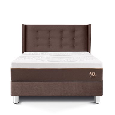 DORMITORIO PARAÍSO ROYAL ABRAZZO 1.5 PLAZAS CHOCOLATE + CABECERA GOLD + 1 ALMOHADA VISCOELÁSTICA - 3