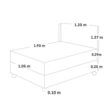 DORMITORIO PARAÍSO ROYAL ABRAZZO 1.5 PLAZAS CHOCOLATE + CABECERA GOLD + 1 ALMOHADA VISCOELÁSTICA - 5