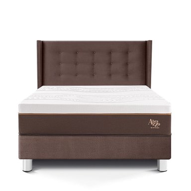 DORMITORIO PARAÍSO ROYAL ABRAZZO 2 PLAZAS CHOCOLATE + CABECERA GOLD + 2 ALMOHADAS VISCOELÁSTICAS - 3