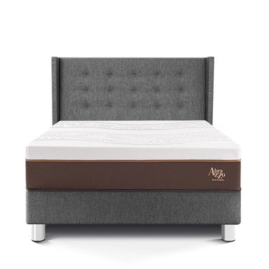 DORMITORIO PARAÍSO ROYAL ABRAZZO 2 PLAZAS GRIS + CABECERA GOLD + 2 ALMOHADAS VISCOELÁSTICAS - 3