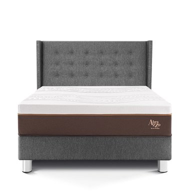 DORMITORIO PARAÍSO ROYAL ABRAZZO QUEEN GRIS + CABECERA GOLD + 2 ALMOHADAS VISCOELÁSTICAS - 3