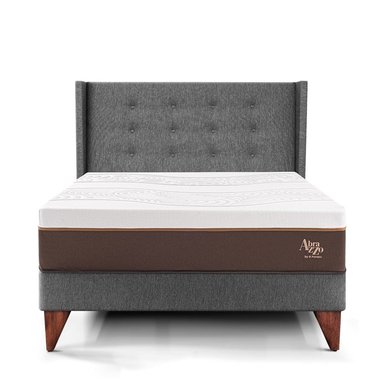 DORMITORIO EUROEPO PARAÍSO ROYAL ABRAZZO 1.5 PLAZAS EUROPEO GRIS + CABECERA GOLD + 1 ALMOHADA VISCOELÁSTICA - 3