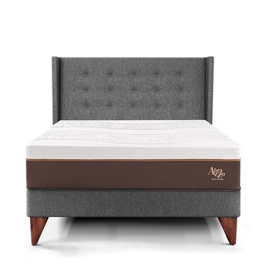 DORMITORIO EUROEPO PARAÍSO ROYAL ABRAZZO 2 PLAZAS EUROPEO GRIS + CABECERA GOLD + 2 ALMOHADAS VISCOELÁSTICAS - 3