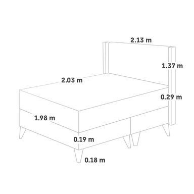 DORMITORIO EUROEPO PARAÍSO ROYAL ABRAZZO KING EUROPEO GRIS + CABECERA GOLD + 2 ALMOHADAS VISCOELÁSTICAS - 5
