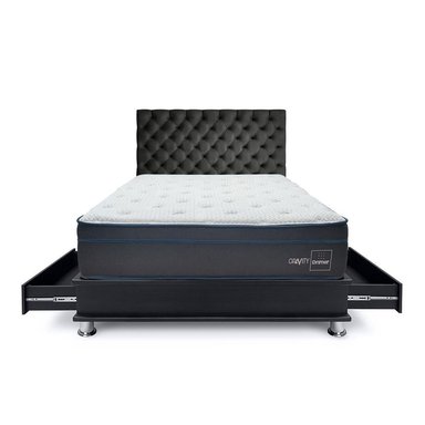 DORMITORIO AMERICANO DRIMER GRAVITY 2 PLAZAS CON CAJONES GRIS - 2