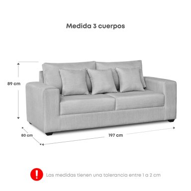 JUEGO DE SALA FORLI SPRING 3-2 CUERPOS PLATA + 5 COJINES DE REGALO - 4
