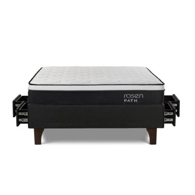 DORMITORIO EUROPEO ROSEN PATH GRAFITO 2 PLAZAS CON CAJONES NEW BENNET GRAFITO + 2 ALMOHADAS - 2