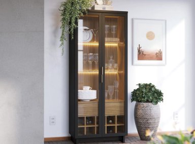 VITRINA RIPLEY HOME GUANABARA 2 REPISAS NEGRO