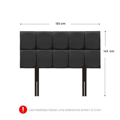 CABECERA RIZZOLI NÁPOLES CUADROS QUEEN GRIS - 2
