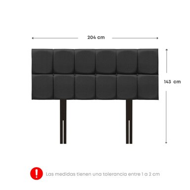 CABECERA RIZZOLI NÁPOLES CUADROS KING GRIS - 2