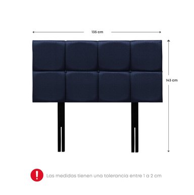 CABECERA RIZZOLI NÁPOLES CUADROS 2 PLAZAS AZUL - 2