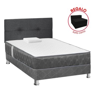 DORMITORIO AMERICANO FORLI ACQUA 1.5 PLAZAS GRAFITO + SOFÁ CAMA - 2