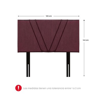 DORMITORIO BOXET RIZZOLI NÁPOLES 1.5 PLAZAS GUINDA - 7