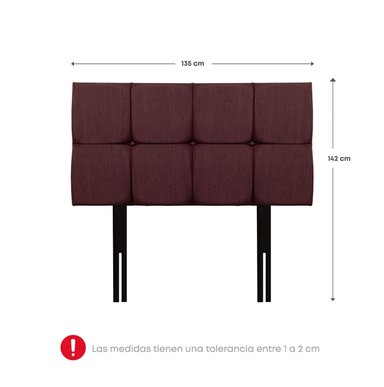 DORMITORIO AMERICANO RIZZOLI NÁPOLES 2 PLAZAS CON CAJONES GUINDA + VELADOR FALA - 7