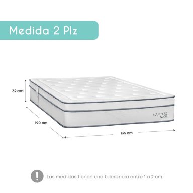 DORMITORIO EUROPEO RIZZOLI NAPOLES 2 PLAZAS + VELADOR MUNDIAL - 6