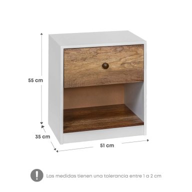 DORMITORIO RIZZOLI NAPOLES 2 PLAZAS 4 CAJONES + VELADOR MUNDIAL - 8