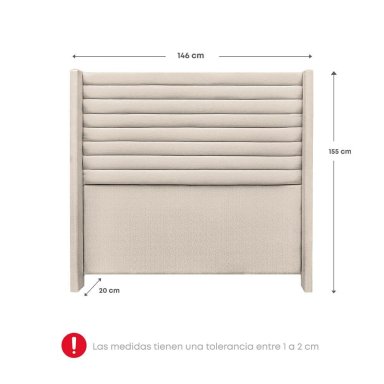 DORMITORIO EUROPEO RIZZOLI FIRENZE 2 PLAZAS BEIGE + VELADOR MUNDIAL - 9